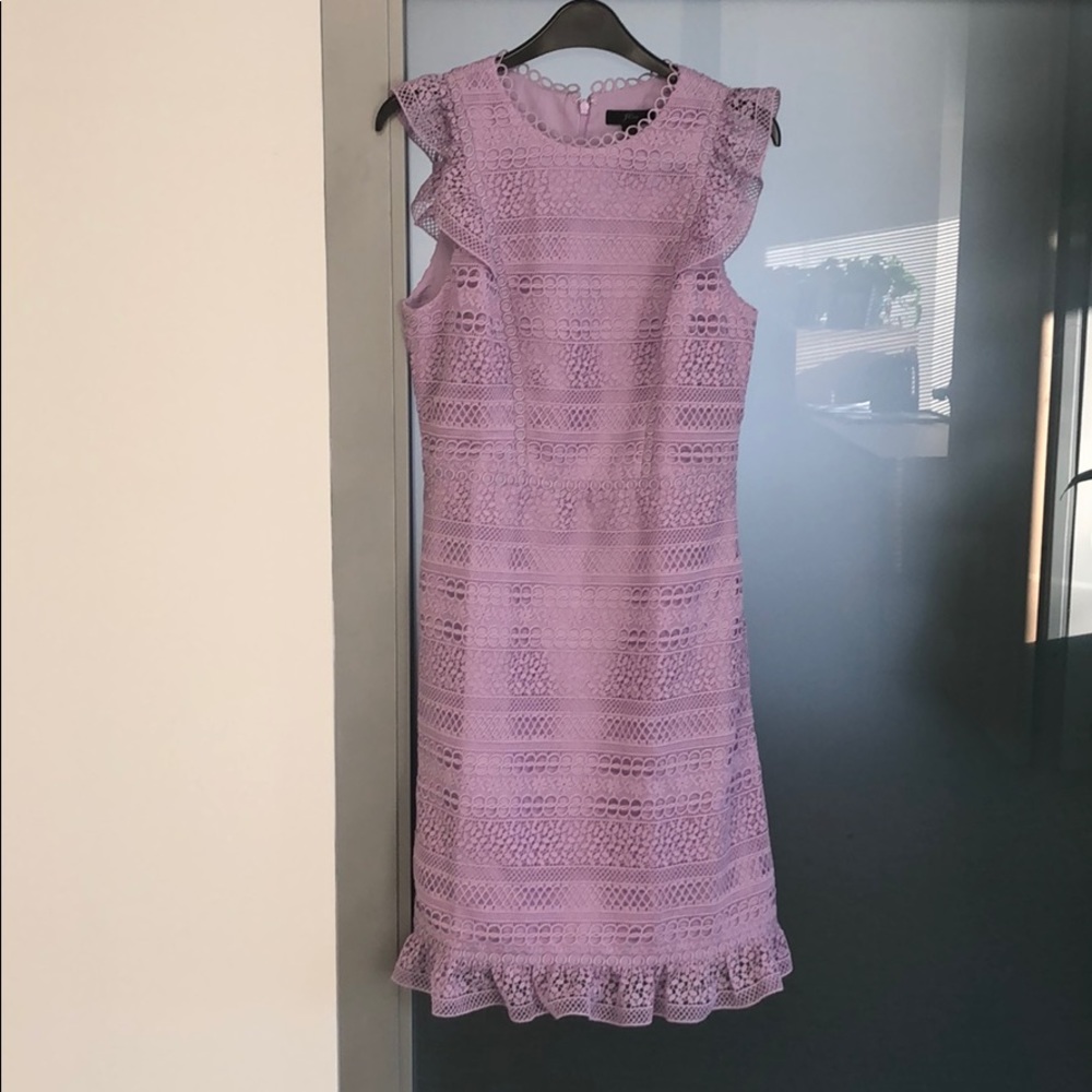 JCrew Cap Sleeved ruffle dress in mixed lace NWT